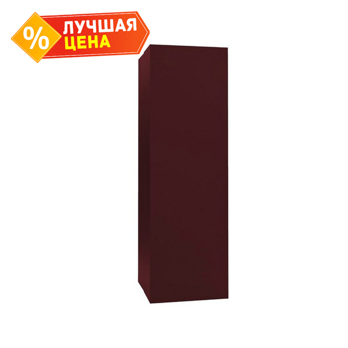 Кожух на трубу прямой д750/ш280/в2300 0,5 Satin с пленкой RAL 3005 красное вино