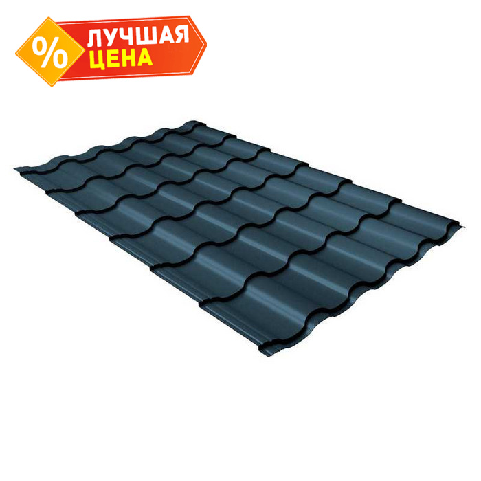 Металлочерепица Grand Line Kredo (Кредо) 0,45 Drap ST RAL 7024 Мокрый асфальт