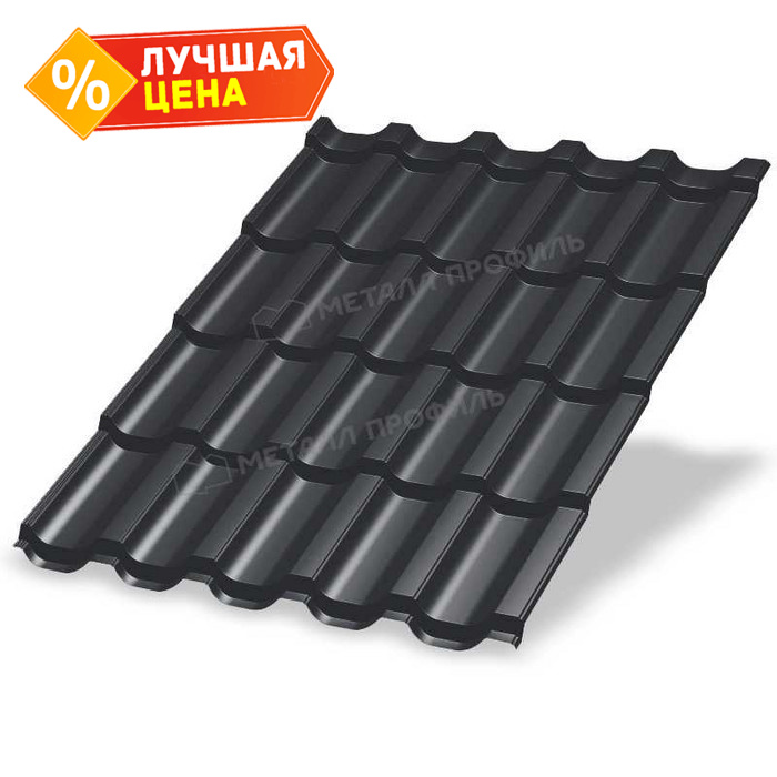 Металлочерепица Металл-Профиль Трамонтана-S 0,5 VikingMP® E RAL 7024 Серый графит