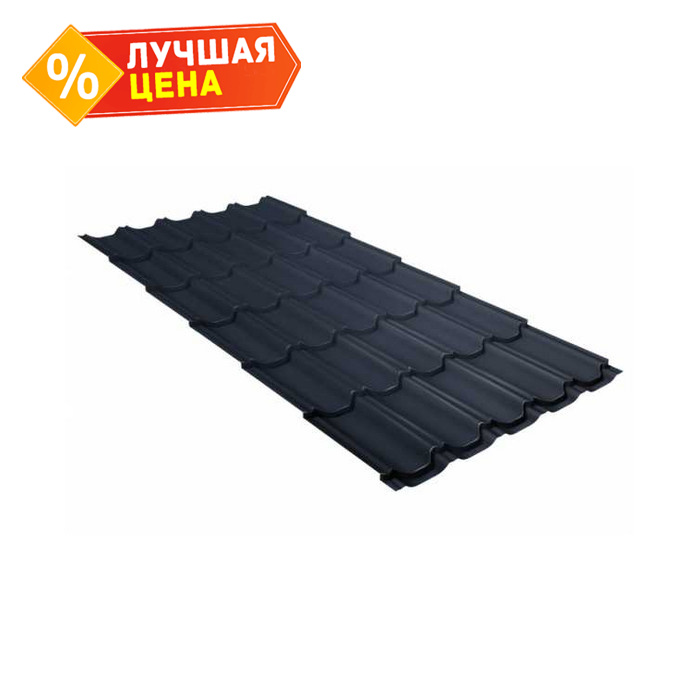 Металлочерепица Grand Line Kvinta plus (Квинта Плюс) 0,5 GreenCoat Pural Matt BT RAL 7024 Мокрый асфальт
