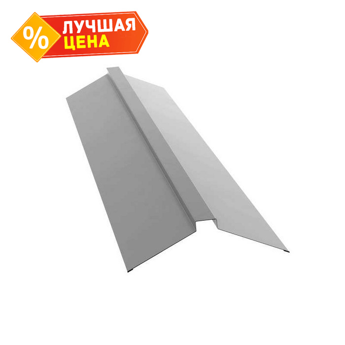 Планка конька плоского 150х40х150 0,5 Satin с пленкой RAL 9003 сигнальный белый
