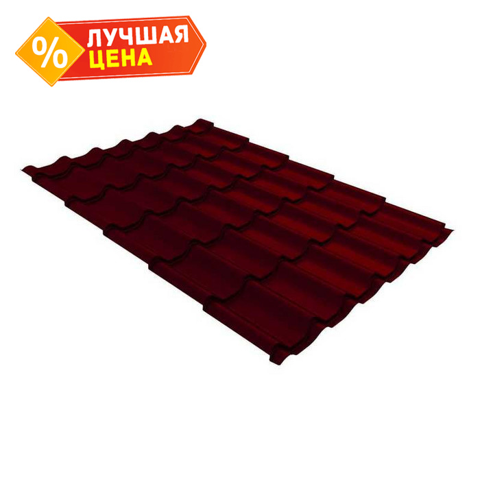 Металлочерепица Grand Line Classic (Классик) 0,5 GreenCoat Pural Matt BT RAL 3005 Красное вино