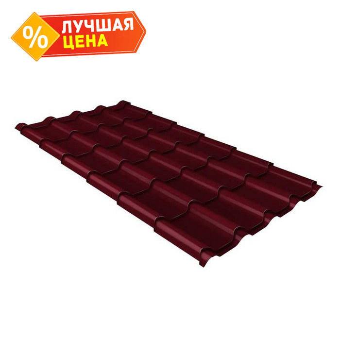 Металлочерепица Grand Line Kamea (Камея) 0,5 Quarzit lite RAL 3005 Красное вино