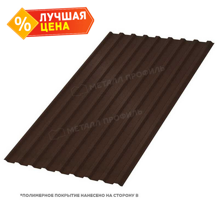 Профлист Металл-Профиль МП-20 VALORI 0.5 мм Brown, Коричневый
