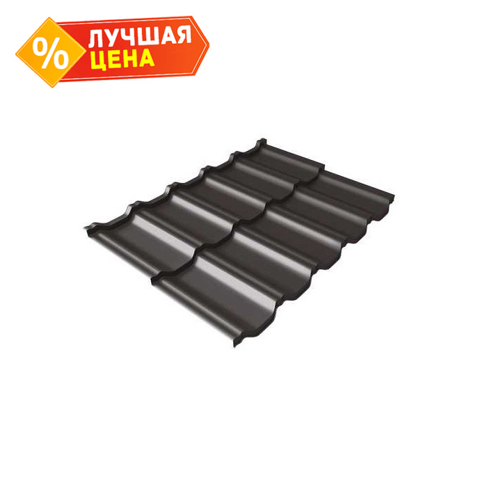 Металлочерепица Grand Line Kvinta Uno (Квинта Уно) 0,45 Drap RR 32 Темно-коричневый