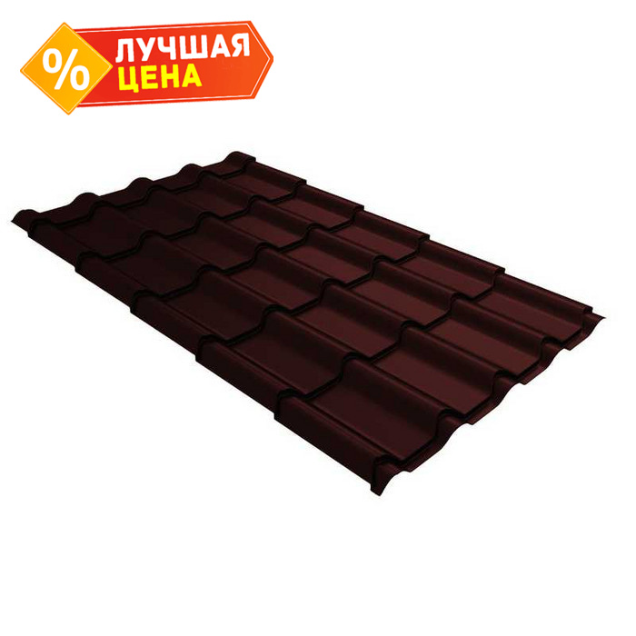 Металлочерепица Grand Line Kamea (Камея) 0,5 Quarzit PRO Matt RAL 8017 Шоколад