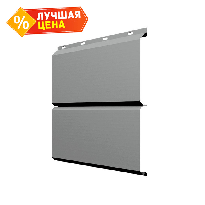Софит ЭкоБрус без перфорации 0,345 Grand Line 0,5 Satin RAL9006 бело-алюминиевый