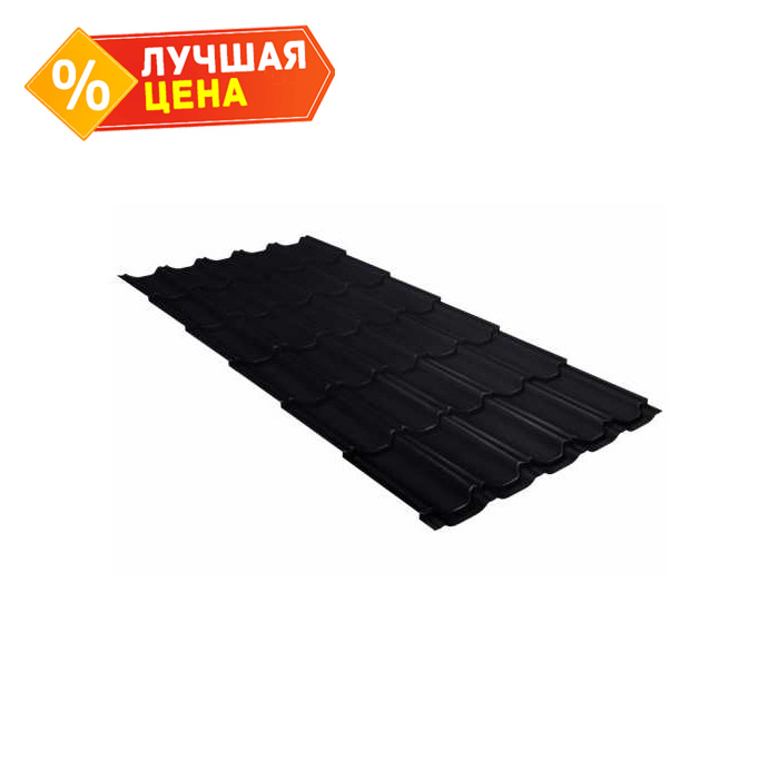 Металлочерепица Grand Line Kvinta plus (Квинта Плюс) 0,5 Quarzit lite RAL 9005 Черный
