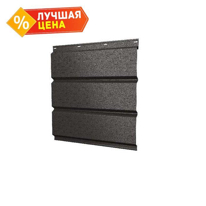 Софит металлический полная перфорация 0,5 Quarzit lite с пленкой RR 32 темно-коричневый
