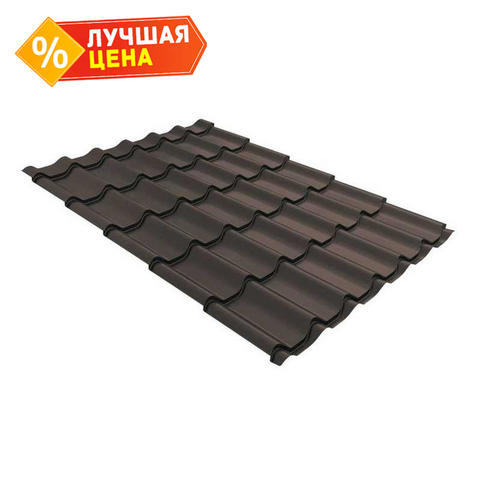 Металлочерепица Grand Line Classic (Классик) 0,5 Quarzit PRO Matt RR 32 Темно-коричневый