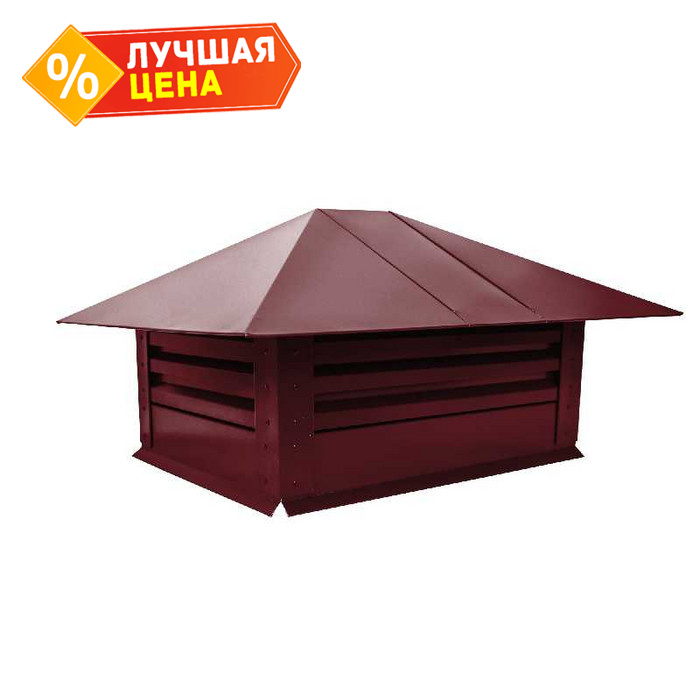 Дымник на трубу с жалюзи 520х390мм 0,5 Atlas с пленкой RAL 3005