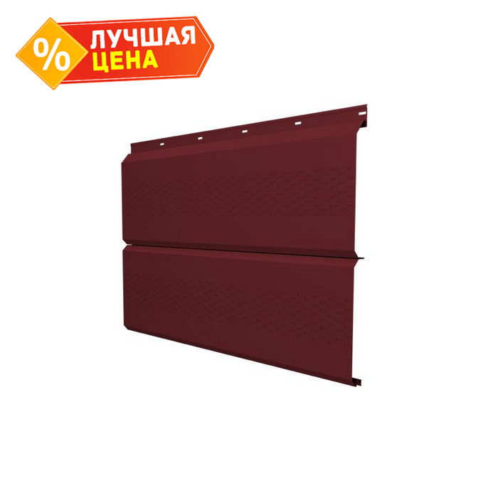 Софит ЭкоБрус с перфорацией 0,345 Grand Line 0,45 Drap с пленкой RAL3005 красное вино