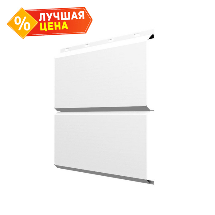 Софит ЭкоБрус без перфорации 0,345 Grand Line 0,5 Satin с пленкой RAL9003 сигнальный белый