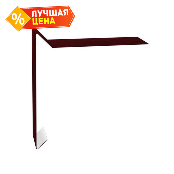 Планка ветровая для мягкой кровли 130х25х100 0,45 PE с пленкой RAL 3005 красное вино