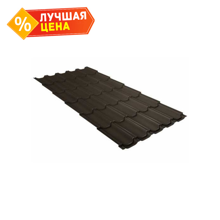 Металлочерепица Grand Line Kvinta plus (Квинта Плюс) 0,45 Полиэстер RR 32 Темно-коричневый
