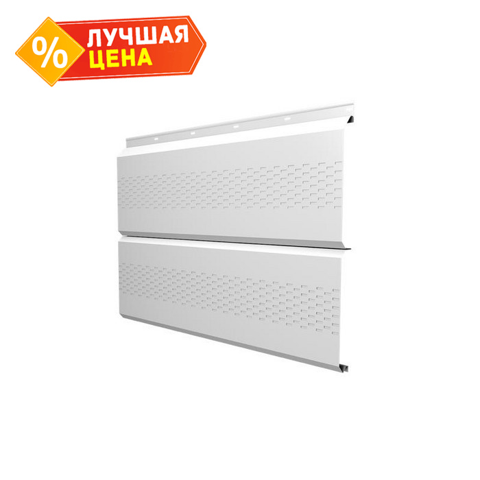 Софит ЭкоБрус с перфорацией 0,345 Grand Line 0,45 PE RAL9003 сигнальный белый