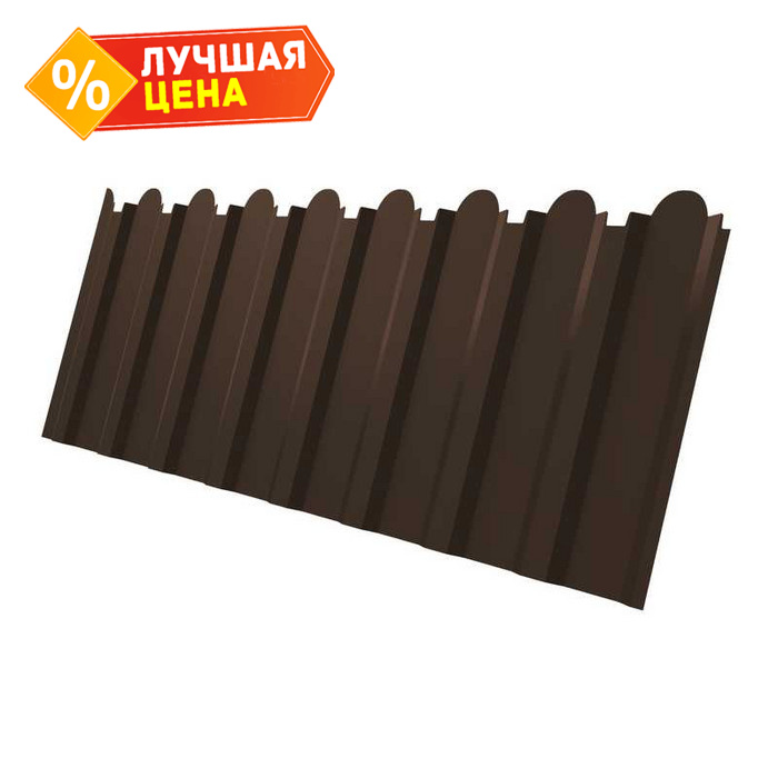 Профлист Grand Line фигурный С20В Drap 0.45 мм RAL 8017 Шоколад