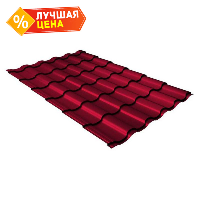 Металлочерепица Grand Line Kredo (Кредо) 0,45 Drap RAL 3005 Красное вино