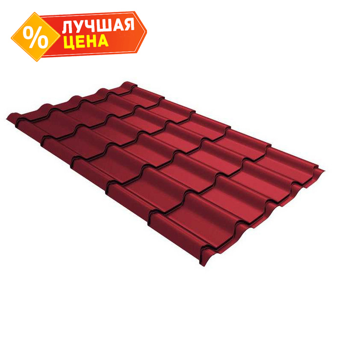 Металлочерепица Grand Line Kamea (Камея) 0,5 GreenCoat Pural Matt BT RAL 3005 Красное вино