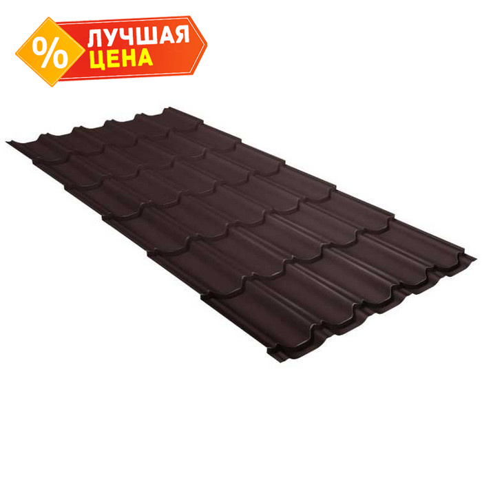 Металлочерепица Grand Line Kvinta plus (Квинта Плюс) 0,5 Satin Мatt RAL 8017 Шоколад