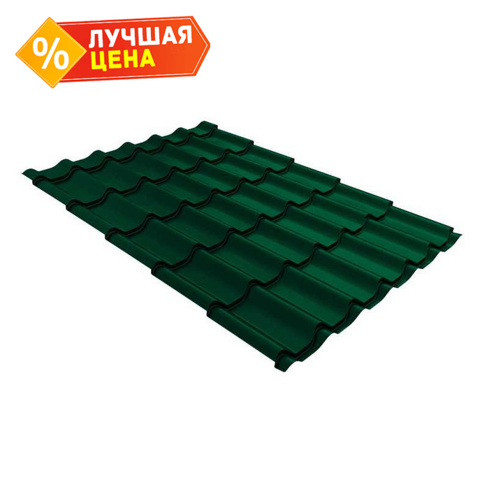 Металлочерепица Grand Line Classic (Классик) 0,5 Velur RAL 6005 Зеленый мох