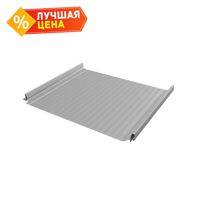 Фальцевая кровля Кликфальц Pro Gofr Grand Line 0,45 Полиэстер RAL 9006 Бело-Алюминиевый