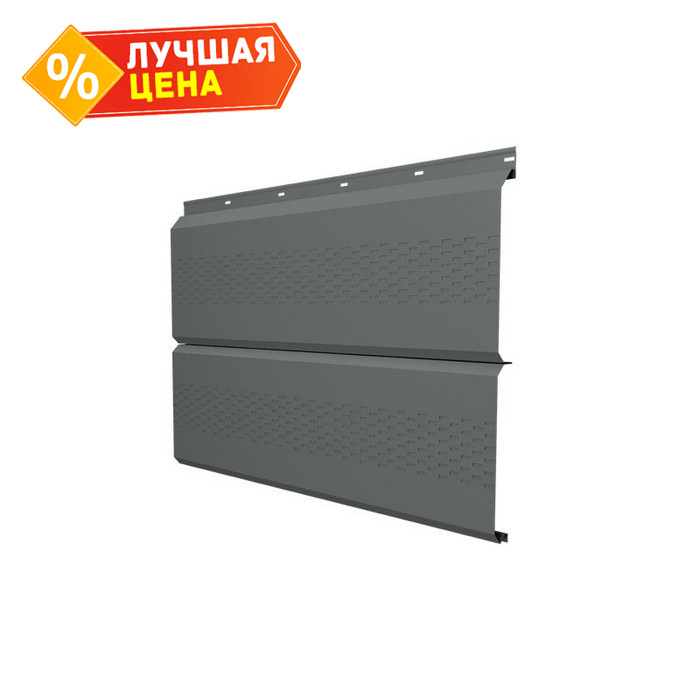 Софит ЭкоБрус с перфорацией 0,345 Grand Line 0,45 PE RAL7005 мышино-серый