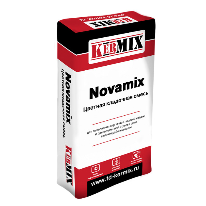 Цветные кладочные растворы Novamix V, для кирпича с водопоглощением 5-17%, Kermix