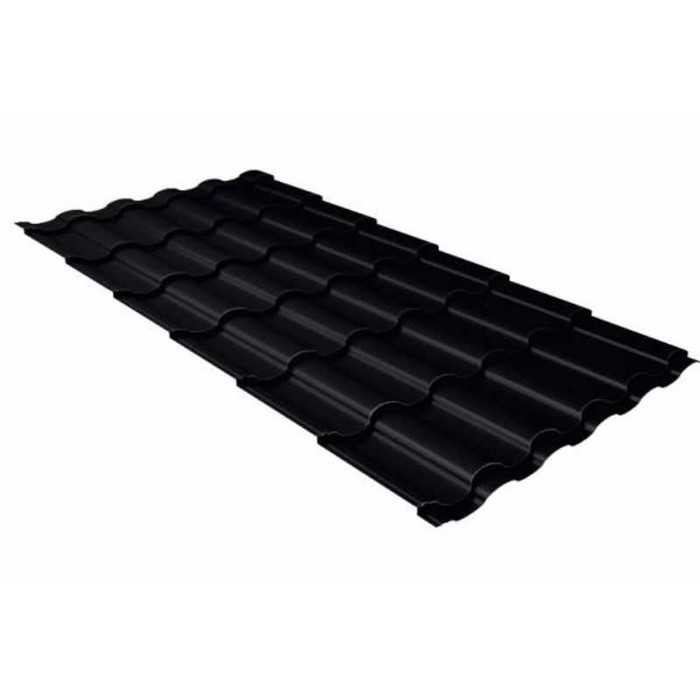 Металлочерепица Grand Line Kredo (Кредо) 0,5 PurLite Мatt RAL 9005 Черный