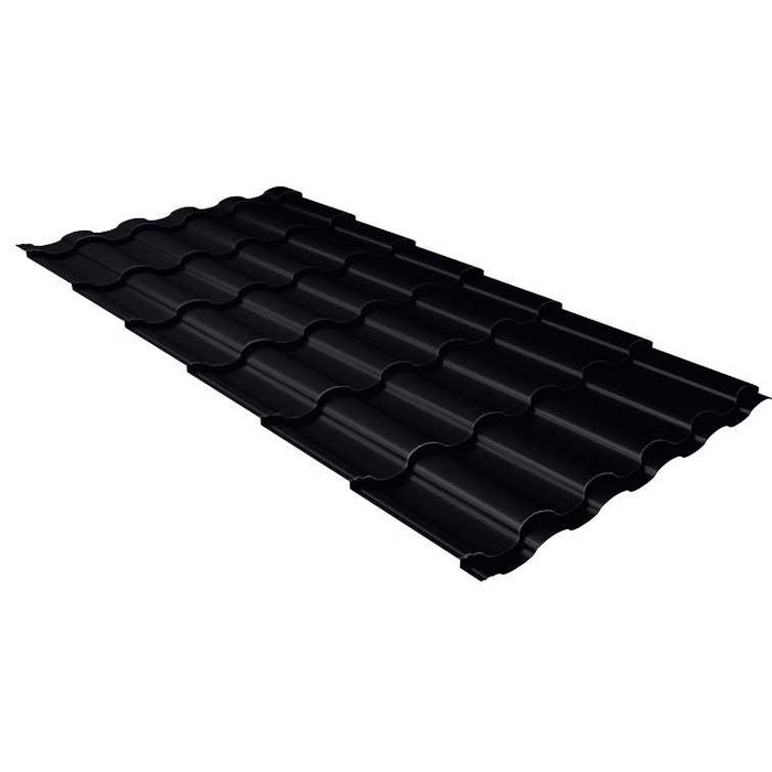 Металлочерепица Grand Line Kredo (Кредо) 0,5 Quarzit lite RAL 9005 Черный