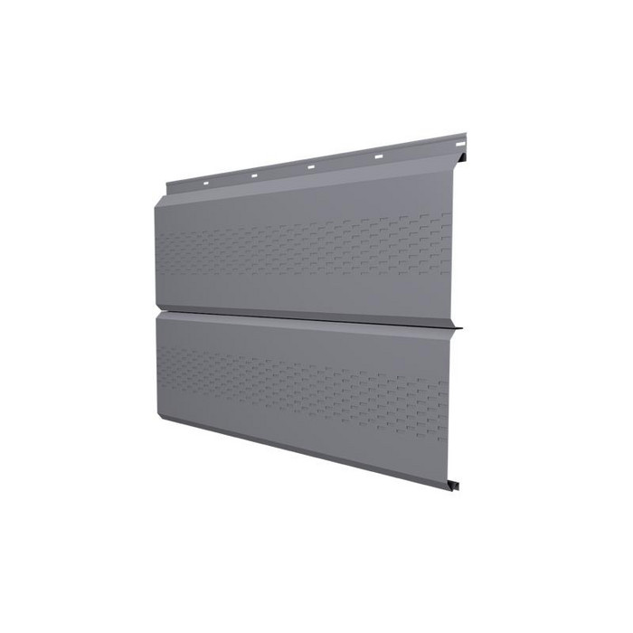 Софит ЭкоБрус с перфорацией 0,345 Grand Line 0,5 Satin с пленкой RAL7004 сигнальный серый